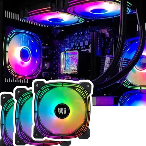 Cooler Fan LED Rainbow Gamer G-VR336 Fan RGB CPU 12V, 1500 RPM, Suporte Intel/AMD, 3-Pin