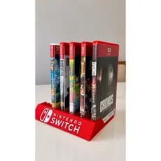 Suporte 3D Para Jogos Nintendo Switch - Organizador Para 12 Jogos * VERMELHO*