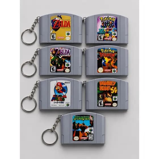 Chaveiro Cartucho Nintendo 64 Retrô | Zelda, Pokémon, Mario, Donkey Kong e Star Fox | Colecionável 3D