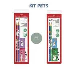 Kit Lápis Grafite + Apontador + Borracha Pets Faber-Castell / Papelaria / Lápis de Escrever