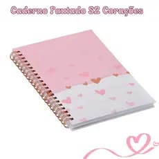 Caderno Corações Capa Dura Brw 80 Folhas Pautadas / Material Escolar  / Papelaria / Caderno para Recados