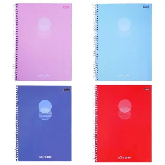 Caderno Universitário 1 e 10 Matérias Capa Dura Office Color Foroni / Material Escolar / Papelaria
