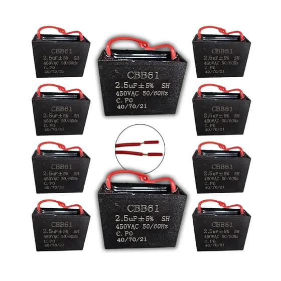 Kit 10 Capacitor CBB61 Ventilador Partida Vários Modelo 250V 450V 1.2UF 2UF 3UF 4UF 50/60Hz 40/70/21