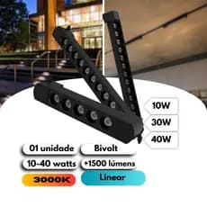 Spot Dots Preto Trilhos elétrico 40w 30w 20w 10w Branco Quente 3000k Branco frio 6500K