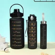 Kit 3 Garrafa Agua Squeeze Galão Com Adesivos Lembretes beber Agua novo estilo Entrega aleatória cores