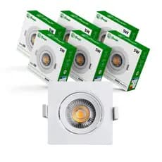 Kit 15 Luminária Led Spot 5W Redondo Quadrado Embutido Branco Frio Quente 3000k 6500k Bivolt