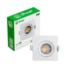 Luminária Led Spot 5W Redondo Quadrado Embutido Branco Frio Quente 3000k 6500k Bivolt