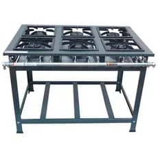 Fogão Industrial 6 Bocas Baixa Pressão P5 de Piso 3QS 3QD MetalFour