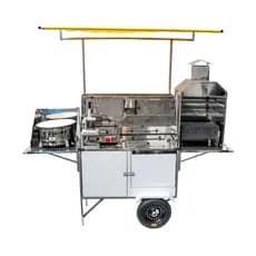 Carrinho Ambulante 5 em 1 Pastel Lanche Churrasco Hot Dog Batata Cefaz