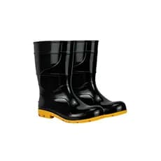 BOTA PVC CANO MEDIO S/FORRO PRETA SOLA AMARELA 36 - CRIVAL
