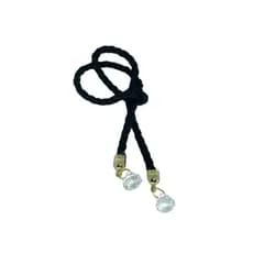ENFEITE CORDAO CRISTAL PRETO C OURO