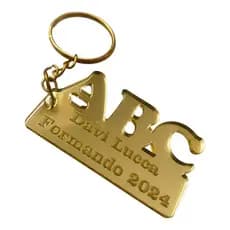 Kit Chaveiro Formatura ABC Personalizado | Lembrancinha Infantil em Acrílico Espelhado com Nome