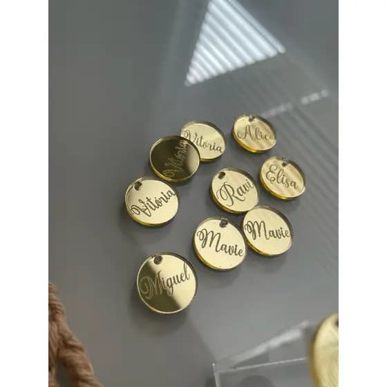 KIT com 20 Tags personalizadas (Adicionamos seu nome/ texto)
