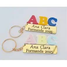 Kit chaveiros Personalizados ABC Colorido - Lembrancinha de formatura - formatura ABC - Formatura infantil