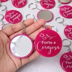 Chaveiro Personalizado com Espelho — 5 cm