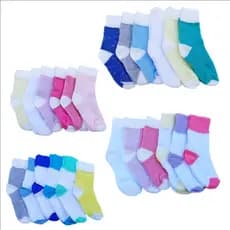 Meias de Algodão para Bebês Rn de 0 a 06 meses -  Kit para enxoval de Bebê - Universal Meias