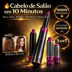 Escova Secadora 5 em 1 1000W Profissional Antifrizz Bellezza Airé 5X Modeladora Alisadora 110V