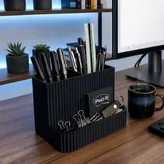 Kit 3 Organizadores de Mesa Porta Canetas e Objetos | Organizador de Escritório Moderno