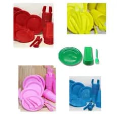 KIT FESTA DESCARTAVEIS COM 150 UNIDADES -  AZUL/ROSA/VERDE/AMARELO/VERMELHO