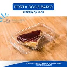 Embalagem para Doces HiperPack H-08 | Retangular, Baixa e Transparente (H-08 / S-08)