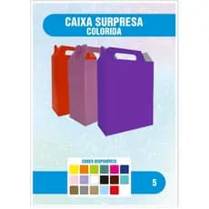 Caixa surpresa lembrancinha aniversário de papelão com alça colorida