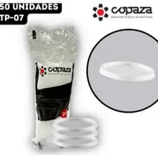 TAMPA PARA COPO COPAZA LISO 400ML/500ML SEM FURO COM 50 UNIDADES