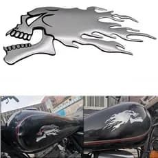 2 Pçs 3D Fantasma Crânio Motocicleta Tanque Adesivos , Decalques Legais Do Carro , Personalizados Da Modificação Criativ
