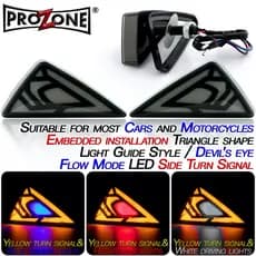 2pcs Motocicleta LED Diabo Olhos Luzes Sinal De Volta Sequencial Montagem Embutida