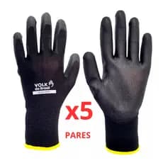 Kit 5 Luva Tatil Multitato Luva PU Volk Pedreiro Marceneiro Mecanico CA 30916