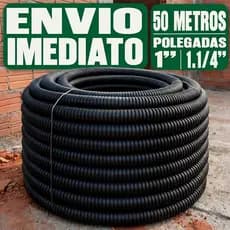 Tubo Conduite Corrugado Duto Eletroduto Resistente Com Guia 1", 1.1/4, 1.1/2" 50m PEAD