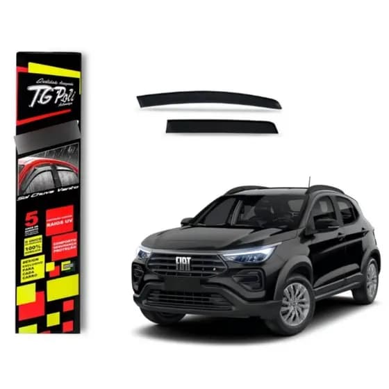 Calha de Chuva Fiat Argo 2017 a 2026 4 Portas TG Poli Defletor 4 Portas Protetor Janelas Fumê