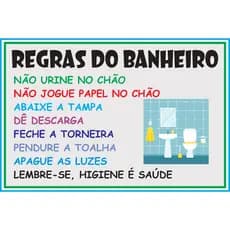 Placa Decorativa Regra do Banheiro 20x30