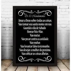 Placa decorativa Mdf 10 mandamentos 20x30