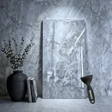 10x Placas Adesivas Parede 30x60 Cinza Imita Marmore Decorativa Marmorizado Porcelanato Total 1.8 M2