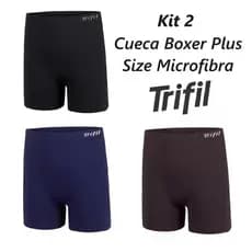 Kit 2 Cueca Boxer Plus Size Microfibra Ce4411