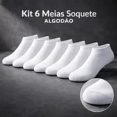 Kit Meia Masculina Esportiva Algodão Cano Curto Soquete Conforto 39-43