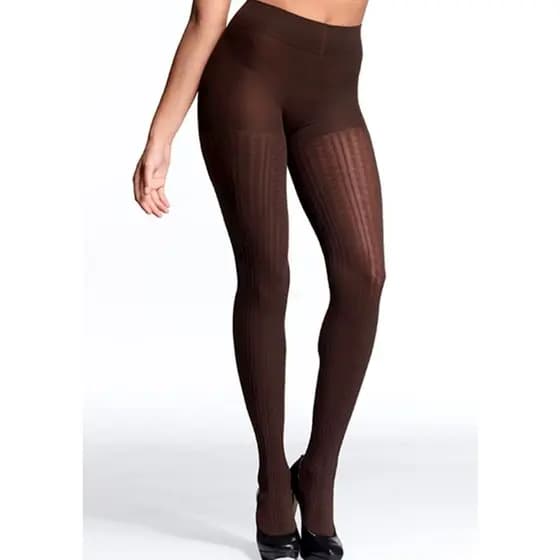Meia Calça Inverno Fio 80 Desenho Trança 6562