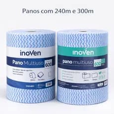 Pano Multiuso Inoven 600 Un 240m 300m 28x50cm Azul Lavável Reutilizável Rolo Pano Multiuso Inoven Tipo Perfex Absorvente