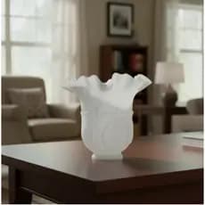 Vidro Tulipa Rei Fosco Lustre Luminária Abajur Bocal 5,5cm Cor branco