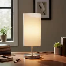 Abajur Luminária de Mesa Redondo Com Interruptor Com Cúpula algodão Casa canto Sala Quarto cabeceira de cama escritório