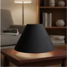 Cúpula luminaria abajur 16x10x25cm Tecido Algodão Soquete Nacional ou Importado E27 Ref 18 Cor Bege Preto Branco