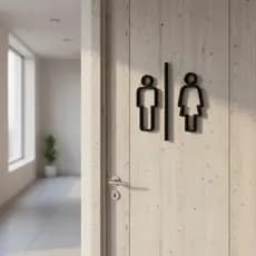 Placa Banheiro Sanitário Lavatório Wc Sinalização Indicativa de porta e parede Homem Mulher Unissex