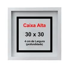 Quadro Moldura Decorativa Caixa Alta Branco 30x30cm Com Vidro