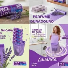 Saco de Lixo Perfumado 80 Sacos Para Pia e Banheiro 34x38 Neutraliza Mal Cheiro