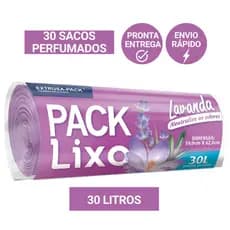 Saco de Lixo 30 Litros Perfumados Lavanda Anti Odores e Insetos Kit com 30 Sacos Banheiro Cozinha Oferta relampago