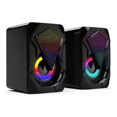 Caixa Caixinha De Som Com Led Portatil Para Pc Computador Notebook Lad Rgb Gamer Potente