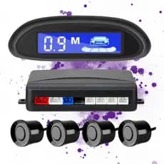 Sensor Ré Estacionamento Preto 4 Sensores  Universal  Para Carro Caminhão Tela Lcd Lançamento