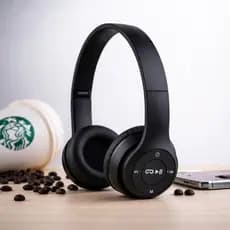 Fone De Ouvido Bluetooth Sem Fio BT 5.0 Rádio FM Auxiliar Controle Integrado Sem Ruidos Lançamento
