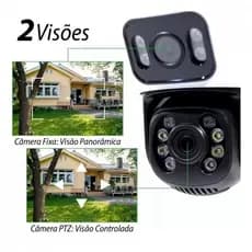 Câmera Inteligente Vigilância Externa Segurança IP66 Câmera Dupla MB-A28