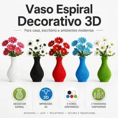 Vaso Espiral 3D Decorativo - Decoração para Casa e Escritório